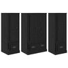 vidaXL Aparador alto 3 uds. Roble Negro 132 x 35,5 x 103,5 cm