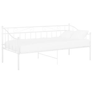 vidaXL Estructura de sof&aacute; cama sin colch&oacute;n metal blanco 90x200 cm