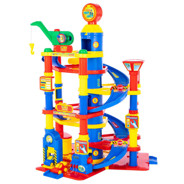 Polesie Wader Parking garaje de juguete 7 pisos 7 pzas PP 77x71x95 cm