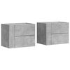 vidaXL Mesita de noche de pared 2 uds color gris hormig&oacute;n 45x30x35 cm