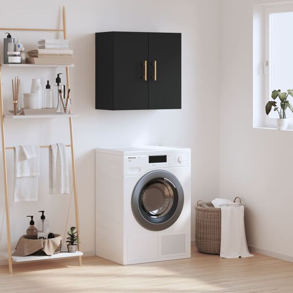 vidaXL Armario de pared madera de ingenier&iacute;a negro 60x31x60 cm