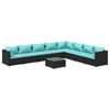 vidaXL Set de muebles de jard&iacute;n 9 pzas y cojines rat&aacute;n sint&eacute;tico negro