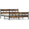 vidaXL Estructura de cama sin colch&oacute;n metal roble ahumado 180x200 cm