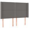 vidaXL Cabecero con orejas cuero sint&eacute;tico gris 147x16x118/128cm