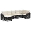 vidaXL Conjunto de sof&aacute;s de jard&iacute;n 7 uds. Negro y Blanco Crema