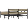 vidaXL Estructura de cama sin colch&oacute;n metal roble Sonoma 180x200 cm