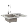 vidaXL Lavabo Gris 670 x 460 mm 80% Cuarzo y 20% Resina