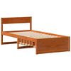 vidaXL Estructura de cama sin colch&oacute;n madera maciza marr&oacute;n 75x190 cm