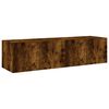 vidaXL Muebles TV de pared luces LED 2 uds roble ahumado 60x35x31 cm