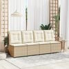 vidaXL Sillón reclinable de jardín con cojines ratán sintético beige