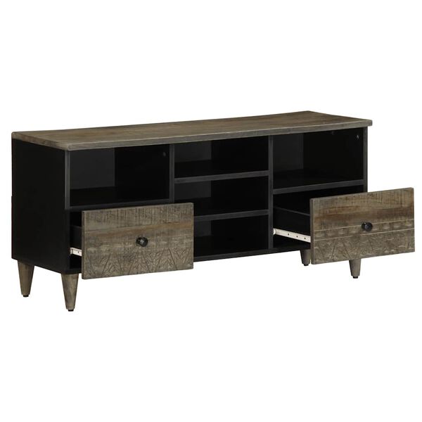 vidaXL Mueble de TV madera maciza de mango negro 100x33x46 cm