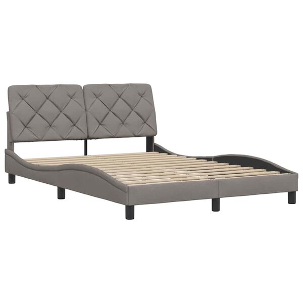 vidaXL Estructura de cama sin colch&oacute;n tela gris taupe 140x200 cm