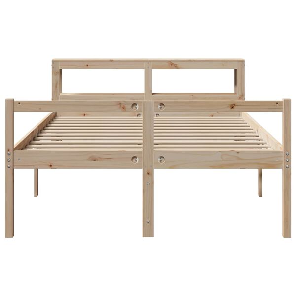 vidaXL Cama para personas mayores con cabecero madera maciza 140x200cm