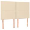 vidaXL Cama box spring colch&oacute;n y luces LED tela crema 140x200 cm