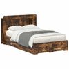 vidaXL Estructura de cama con almacenamiento Roble Ahumado