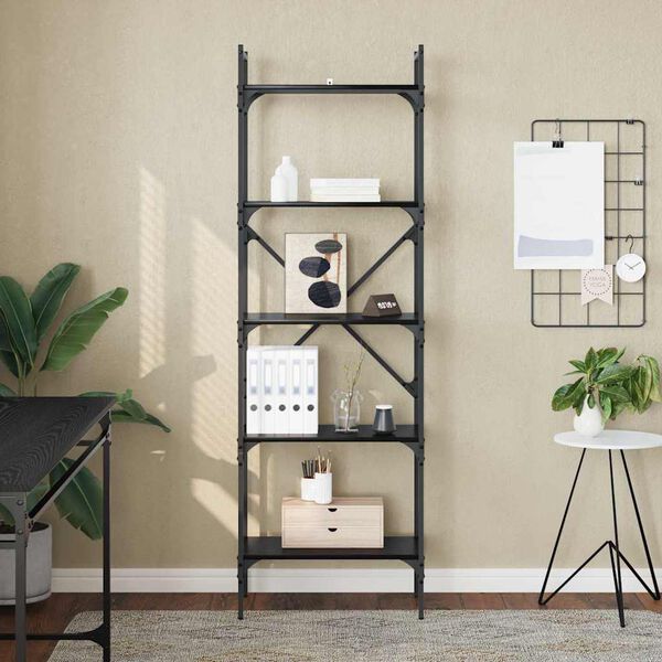 vidaXL Estanter&iacute;a Roble Negro 56 x 32 x 174 cm Madera contrachapada