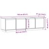 vidaXL Mueble de TV madera maciza de pino gris 156x37x45 cm