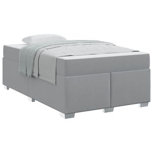 vidaXL Estructura de cama con colch&oacute;n Gris Claro 120 x 200 cm tela