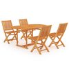 vidaXL Conjunto de comedor de jard&iacute;n 5 piezas madera maciza de teca