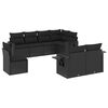 vidaXL Set de sof&aacute;s de jard&iacute;n 8 piezas y cojines rat&aacute;n sint&eacute;tico negro