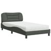 vidaXL Cama con colchón Hvar tela gris oscuro 100x200 cm
