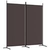 vidaXL Biombo divisor de 2 paneles de tela marr&oacute;n 175x180 cm