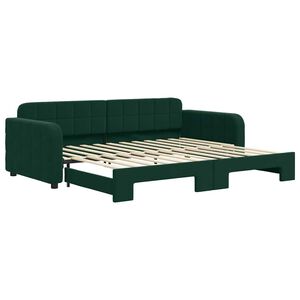 vidaXL Sof&aacute; cama nido terciopelo verde oscuro 90x200 cm