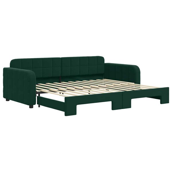 vidaXL Sof&aacute; cama nido terciopelo verde oscuro 90x200 cm
