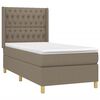 vidaXL Cama box spring con colch&oacute;n tela gris taupe 90x190 cm