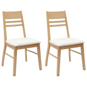 vidaXL Sillas de comedor 2 pcs Natural 43 x 54 x 89 cm