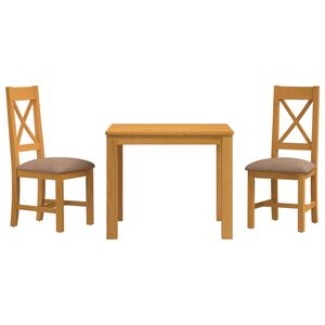 vidaXL Conjunto de comedor 3 uds. Gris Madera de Roble S&oacute;lido