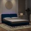 vidaXL Estructura de cama con LED sin colch&oacute;n terciopelo azul 160x200 cm