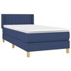 vidaXL Cama box spring con colch&oacute;n tela azul 100x200 cm