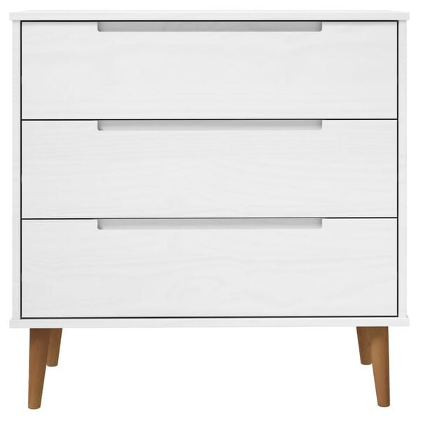 vidaXL Mesita de noche MOLDE madera maciza de pino blanca 80x40x80 cm