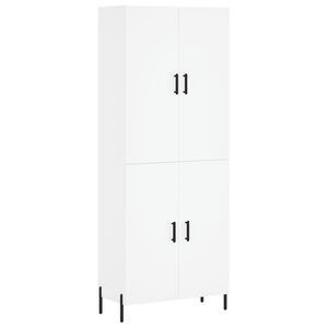 vidaXL Aparador alto madera contrachapada blanco 69,5x34x180 cm