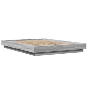 vidaXL Estructura cama con luces LED madera gris Sonoma 120x200 cm