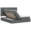 vidaXL Cama con almacenamiento Gris oscuro 200 x 200 cm Tela
