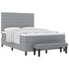 vidaXL Cama tipo Box Spring con colch&oacute;n Gris Claro 160 x 200 cm tela