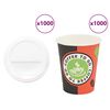 vidaXL Vasos de caf&eacute; de papel con tapa 1000 uds 8oz 240ml