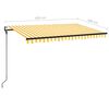 vidaXL Toldo automático LED sensor de viento amarillo blanco 450x300cm