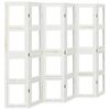 vidaXL Biombo separador de 6 paneles madera maciza Paulownia blanco