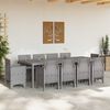 vidaXL Conjunto de Comedor de Jard&iacute;n 11 pcs Gris Claro Polipropileno