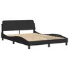 vidaXL Estructura de cama con LED sin colchón Hanko terciopelo negro 140x190 cm