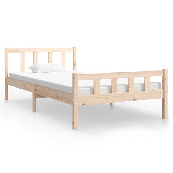 vidaXL Estructura de cama sin colchón madera maciza 100x200 cm