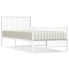 vidaXL Estructura cama sin colch&oacute;n con estribo metal blanco 90x200 cm