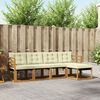 vidaXL Conjunto de sof&aacute;s de exterior con coj&iacute;n 5 pcs Natural y Crema