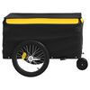 vidaXL Remolque para bicicleta hierro negro y amarillo 30 kg