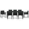 vidaXL Conjunto de Comedor de Jard&iacute;n 9 pcs Negro rat&aacute;n sint&eacute;tico