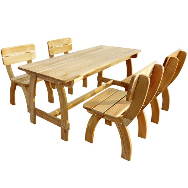 vidaXL Juego de comedor de jard&iacute;n 5 piezas madera de pino impregnada