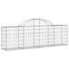 vidaXL Cesta de gaviones forma arco hierro galvanizado 200x30x60/80 cm